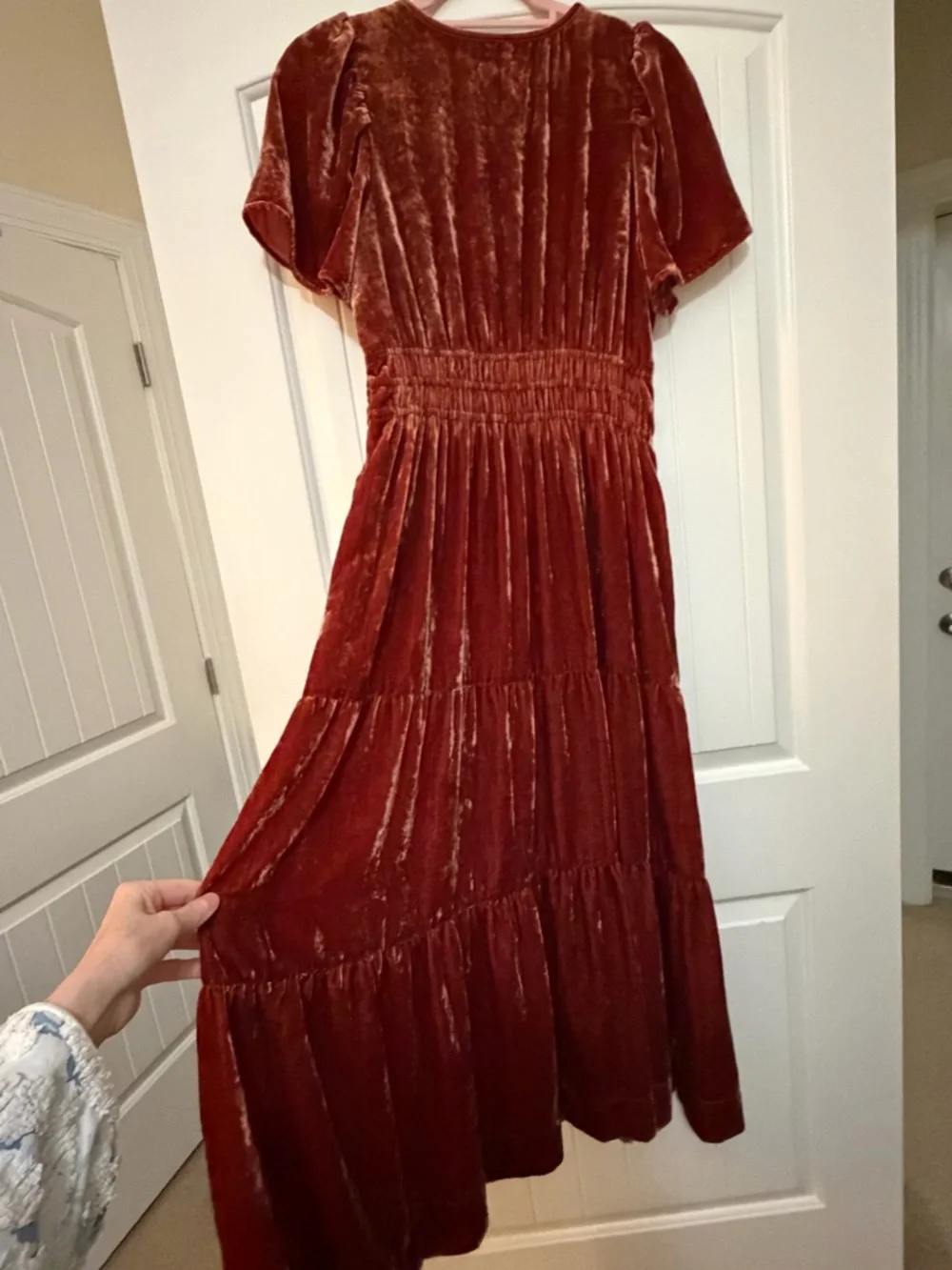 Anthropologie Velvet Maxi Dress in Deep Wine Red - Picture 13 of 16